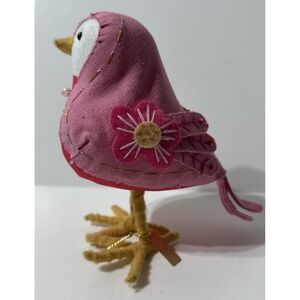Target Spritz Featherly Friends BLOSSOM 2017 Felt Bird Pink w/ Pearls Necklace